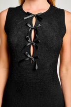 Sleeveless Bow Cutout Knit Sweater Dress image 23