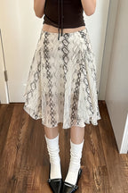 Snake Print Irregular A Line Skirt image 1