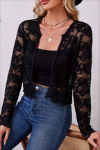 Lace See-Through Long Sleeve Cardigan image 9