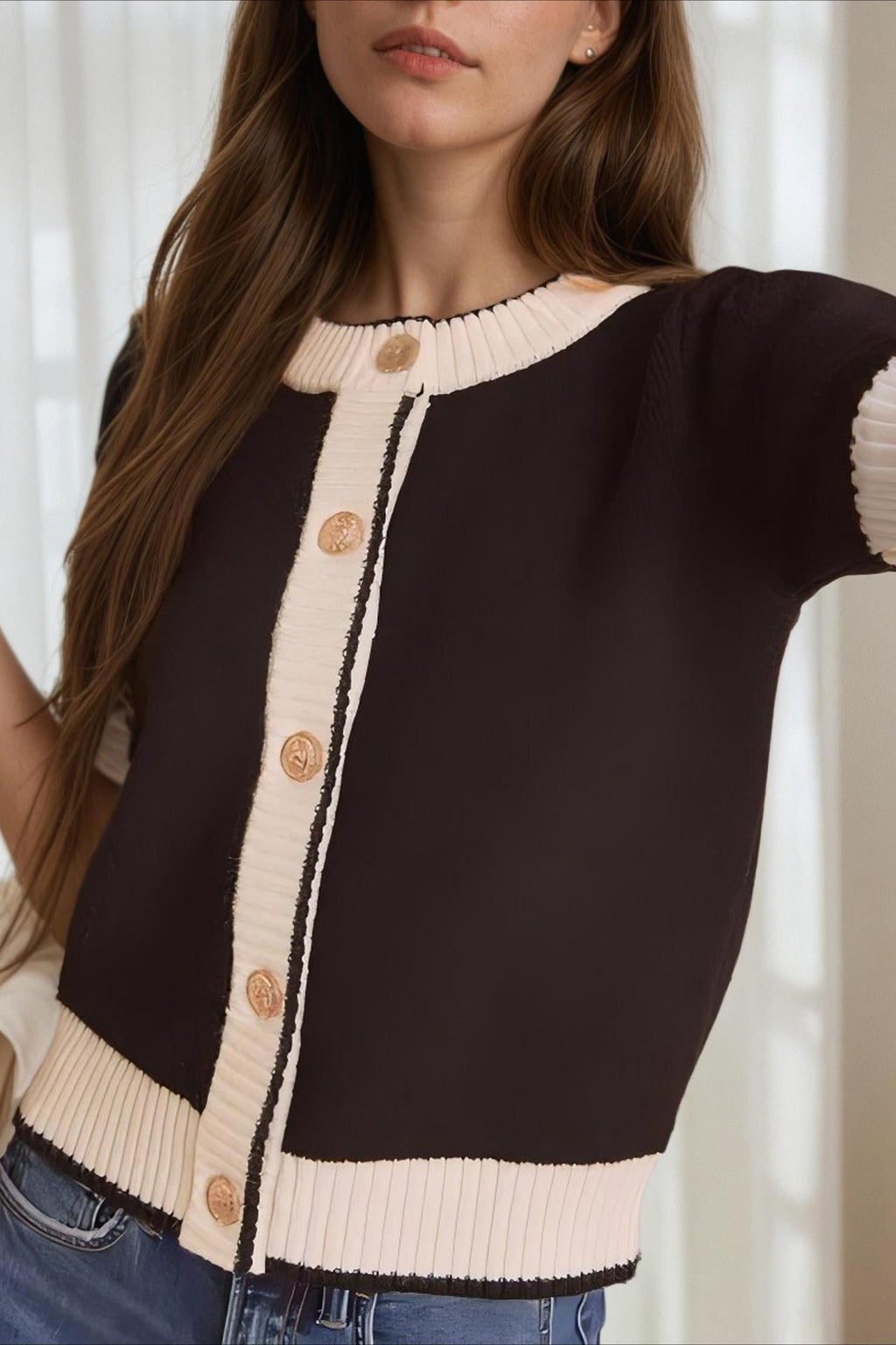 Casual Elegant Fitted Knit Cardigan image 2