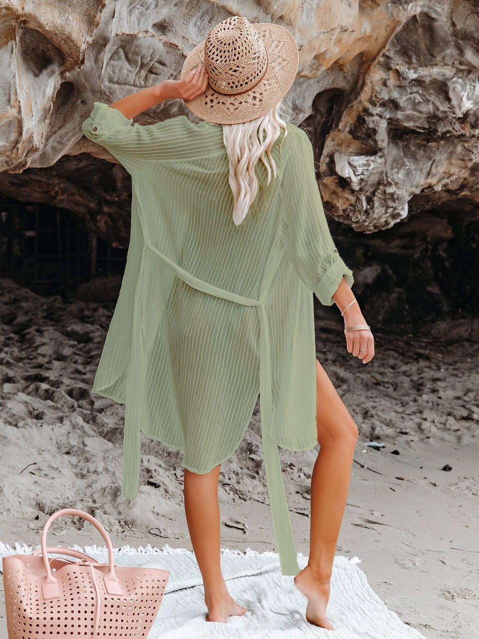 Textured Beach Cover Up Blouse image 14