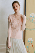 Feather Lace Detail Knit Top image 8