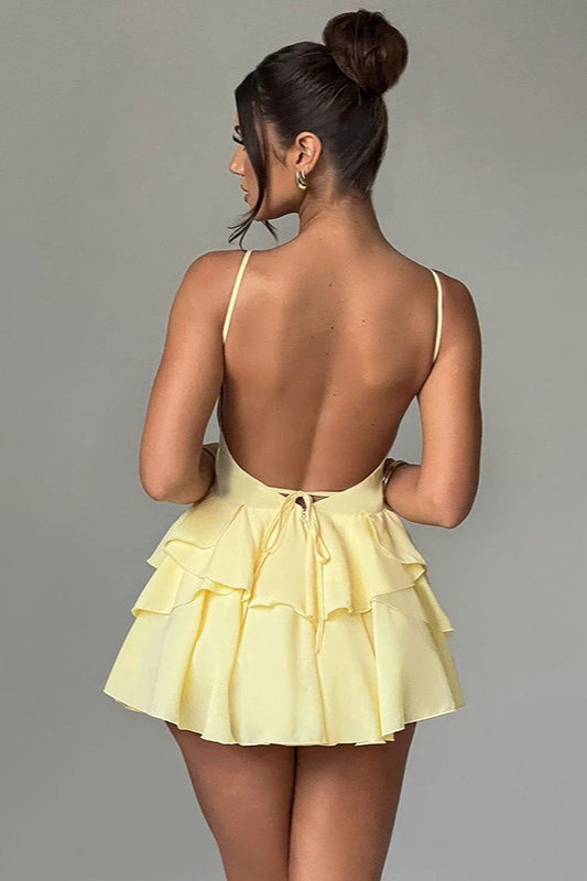 Spaghetti Strap Ruffle Party Dress image 7