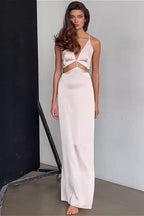 Vintage Sleeveless Tie-up Backless Maxi Dress image 3