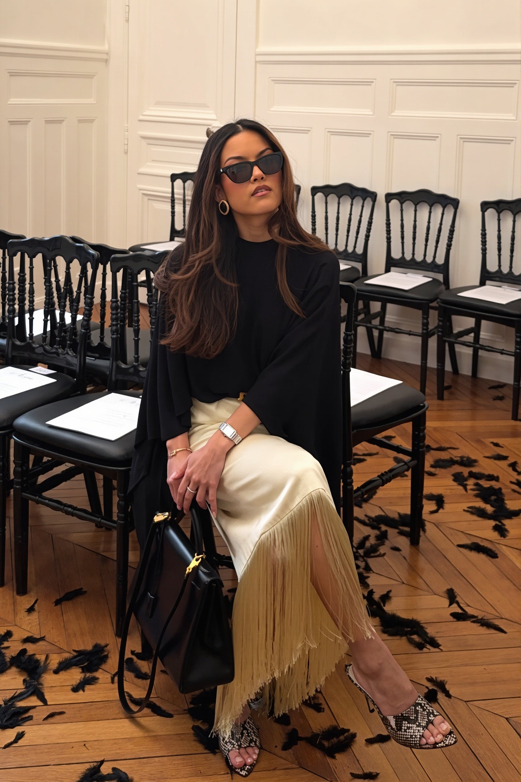 Elegant Tassel Straight Midi Skirt image 5