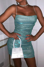 Bodycon Ruched Strapless Sequin Party Dress image 2
