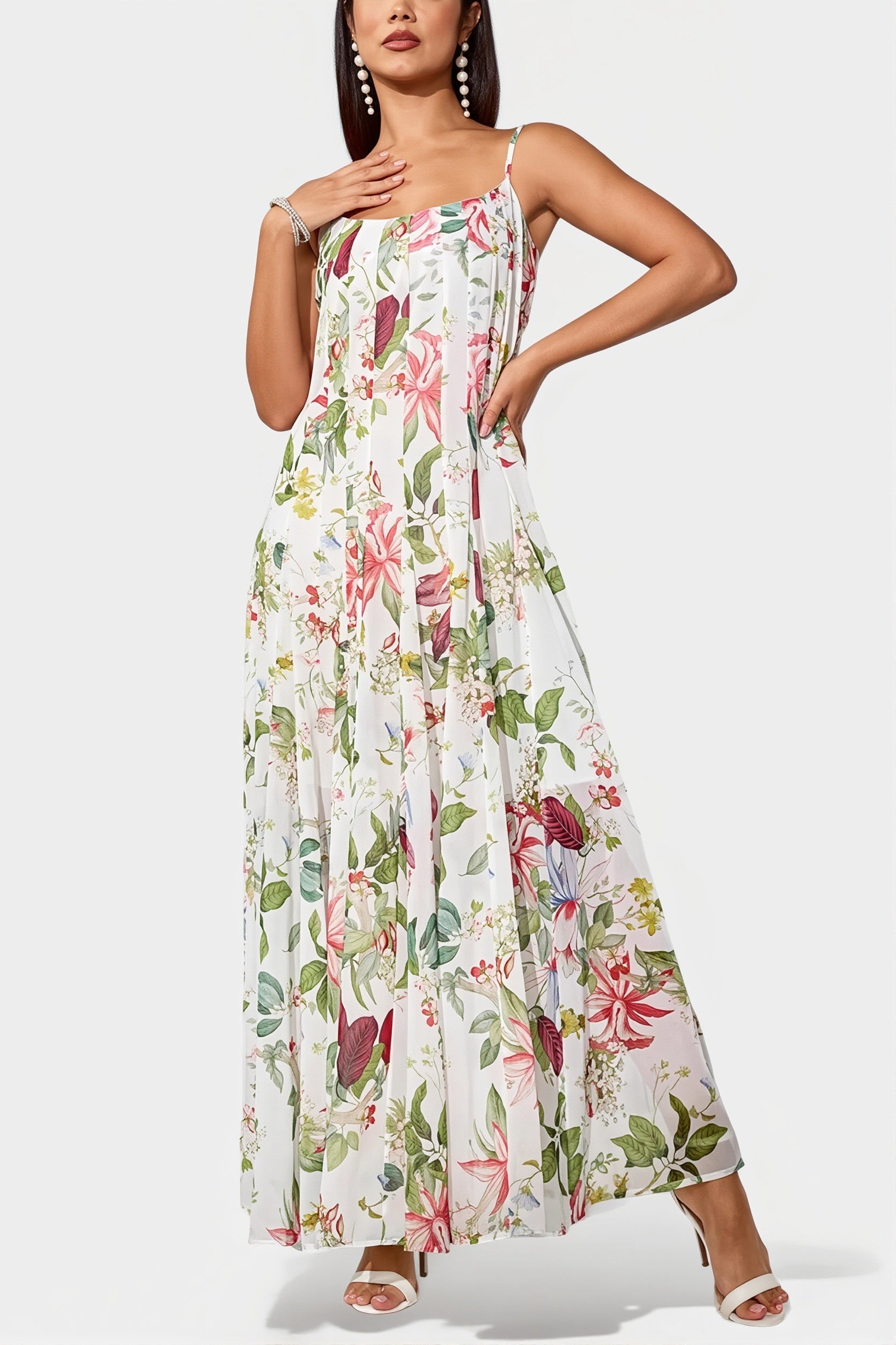 Fresh Print Cami Swing Long Boho Dress image 2