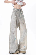 Tie-Dye Wide-Leg High Waist Jeans image 6