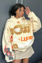 Oversized Letter Puff Print Hoodie image 1