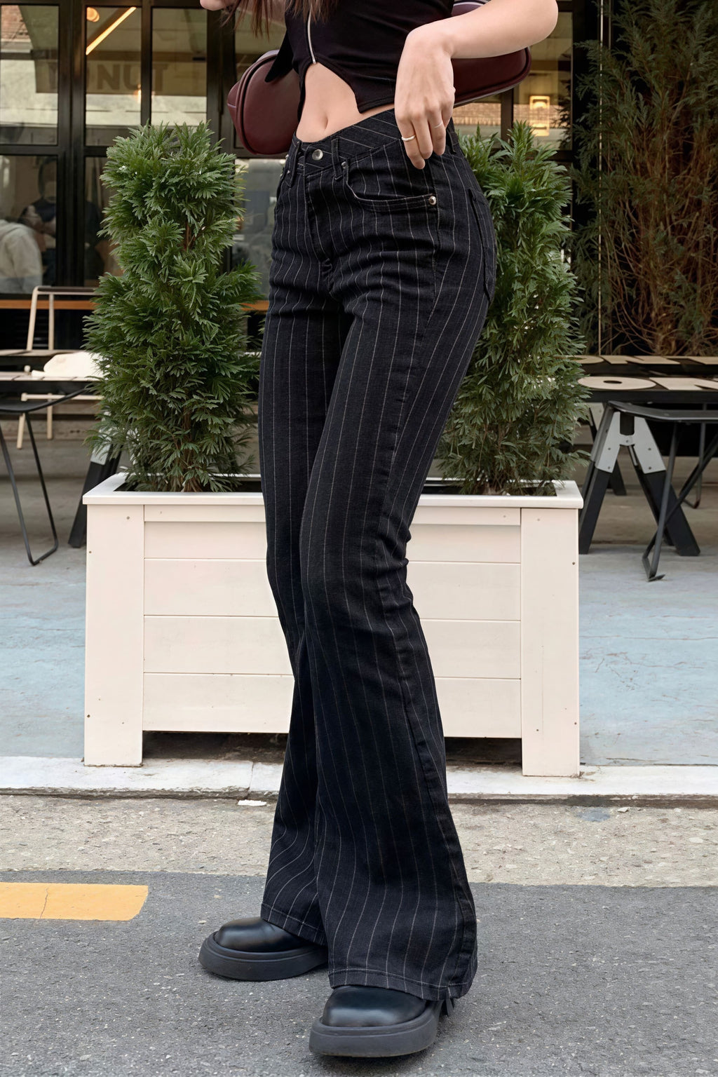 Vintage Striped Micro Flare Pants image 3