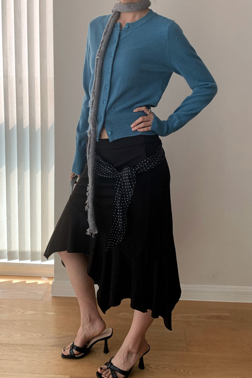 Slim-Fit Round-Neck Knit Cardigan image 2