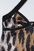 Leopard Print Split Halter Slim Maxi Dress image 5