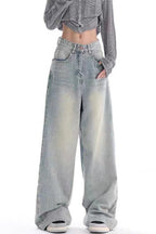 High Waist Draped Gradient Ripped Jeans image 5