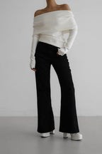 Slim Fit Slit Neck Long Sleeve Knit Top image 7