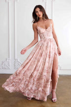 Elegant Unique Spaghetti Strap Cinched Waist Beach Maxi Vacation Dress image 5