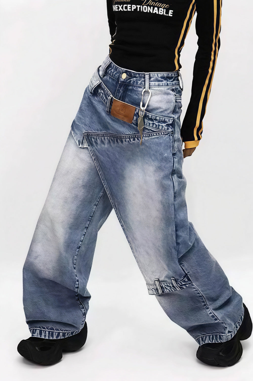 Vintage Fake Two Piece Baggy Jeans image 1