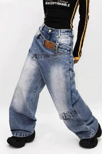Vintage Fake Two Piece Baggy Jeans image 1