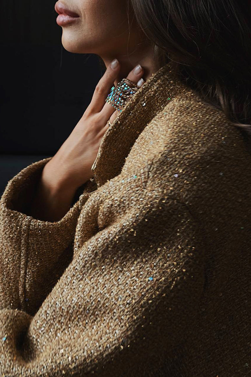 Sequin Stand Collar Pocket Jacket image 10