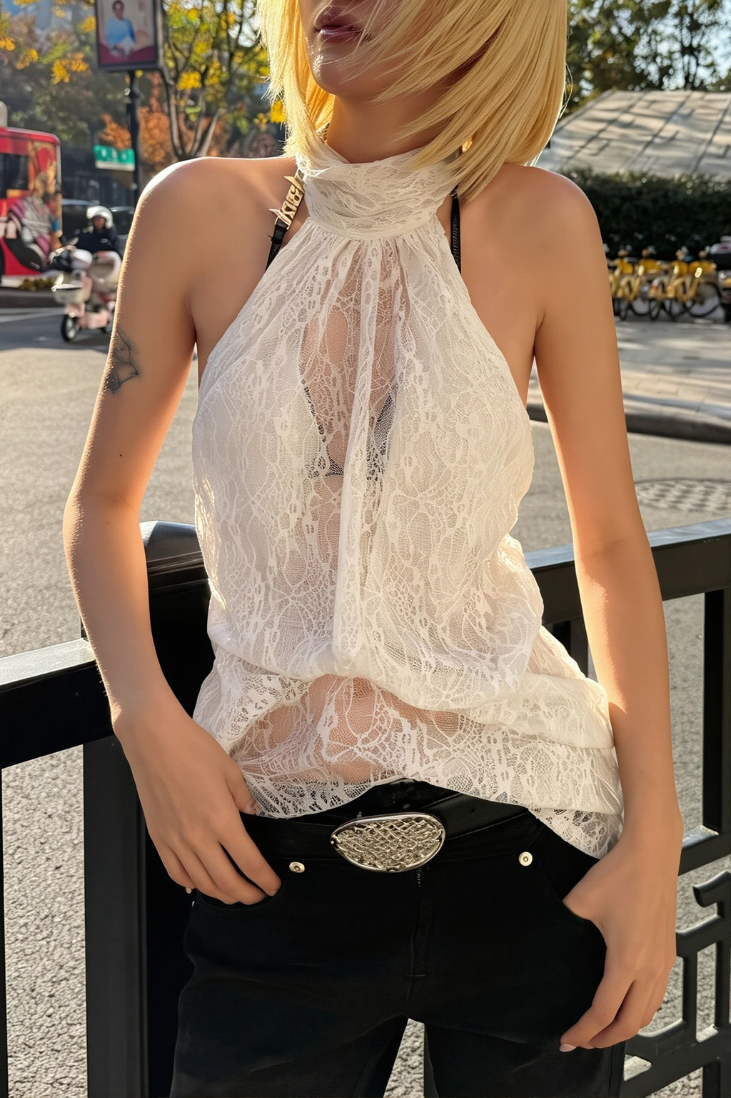 Elegant Irregular Sheer Lace alter Top image 8