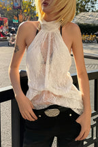 Elegant Irregular Sheer Lace alter Top image 8
