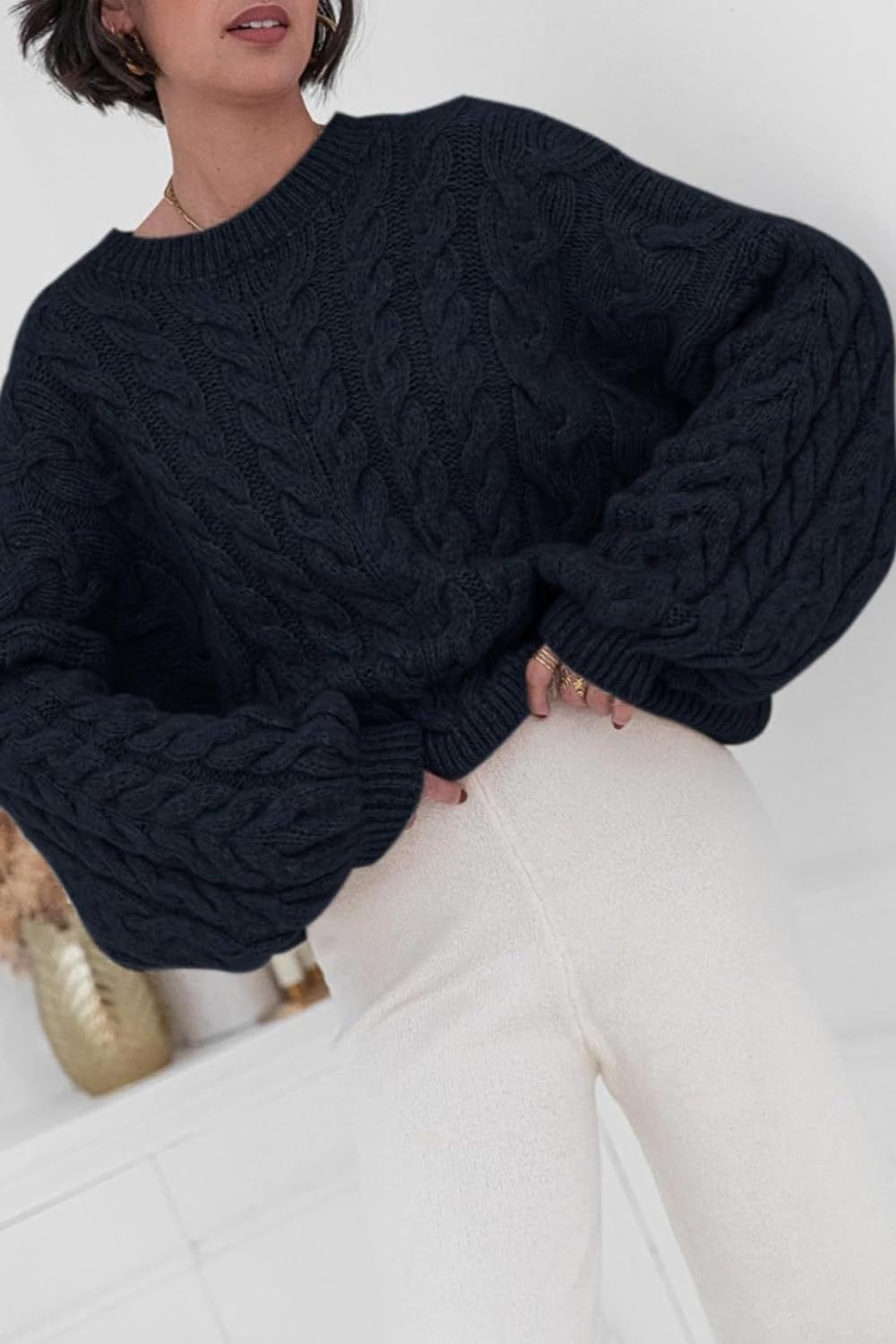 Vintage Chunky Knit Cable Sweater image 9