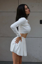 Sexy Knit Crop Top Two Piece Skirt Set image 7