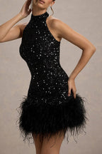 Shiny Fuzzy Sequin Bodycon Party Dress image 10