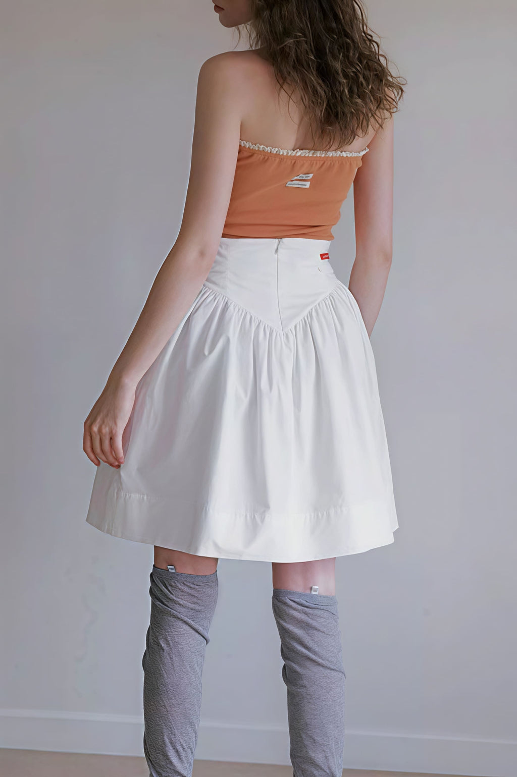 High Waist Pleated Waistband Solid Tulip Vintage Youthful Mini Skirt image 2