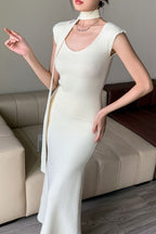 Ribbed High-End Knit Cardigan Tank Wide-Leg Pants Three Piece Set image 3