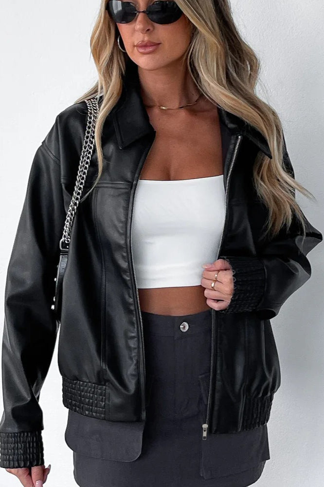 PU Leather Baseball Jacket image 4