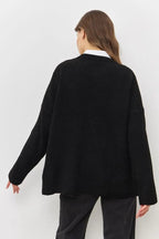 Solid Knit Crewneck Pullover Sweater image 2