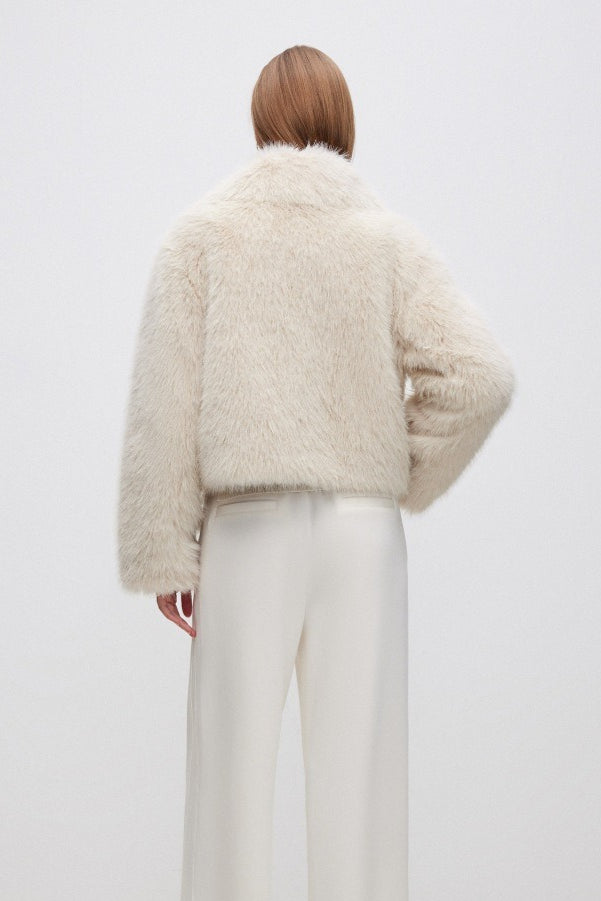 Plush Paneled Thick Warm Notch Collar Coat image 4