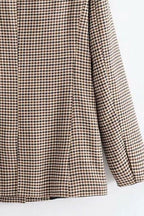 Checkered Office Long Sleeve Blazer image 5
