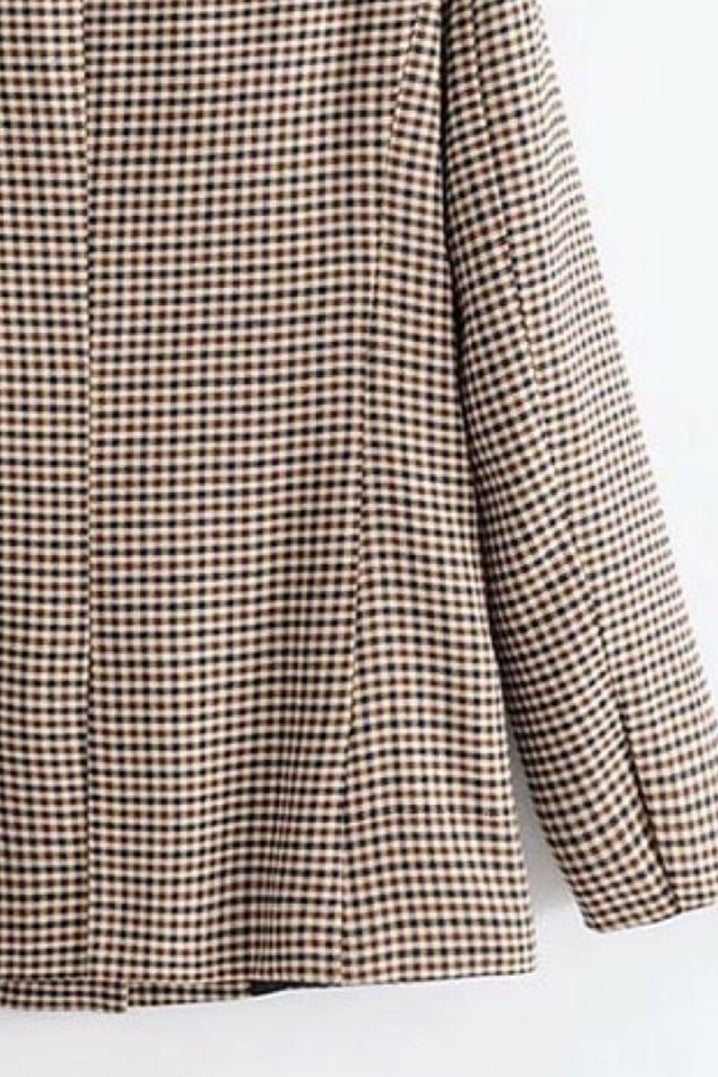 Checkered Office Long Sleeve Blazer image 5