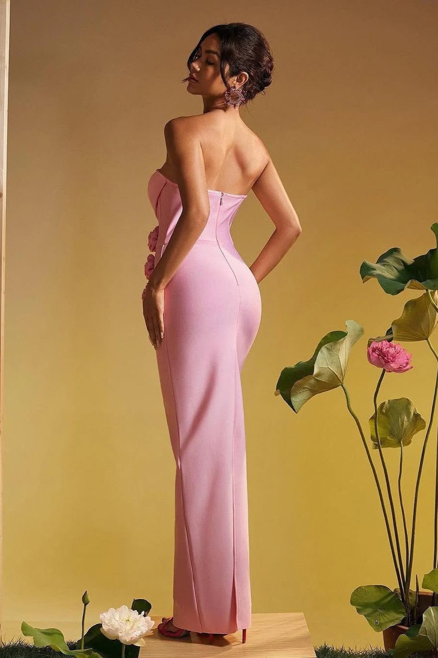 Strapless Floral Bandage Party Dress image 2