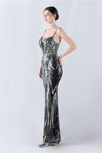 Boned Sequin Embroidered Formal Dress image 10
