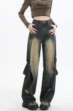 Vintage Washed Patchwork Jeans image 7