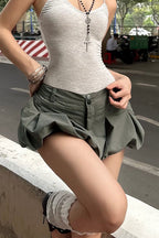 Edgy Low Waist Bubble Mini A Line Skirt image 2
