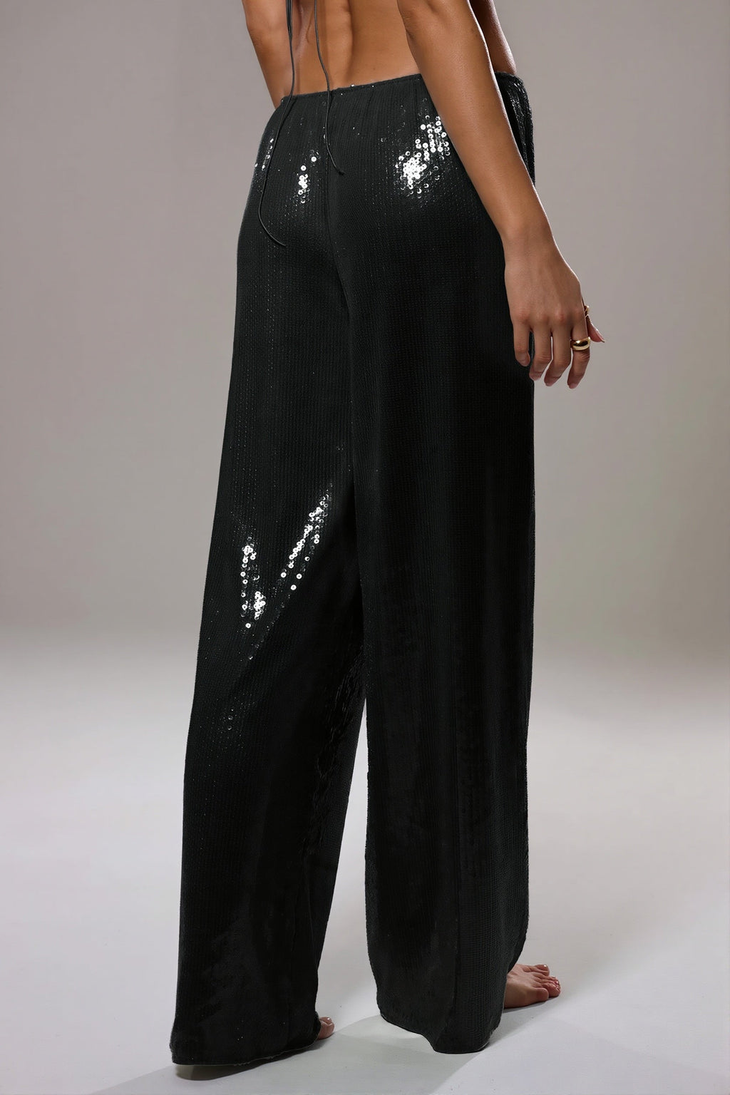 Sequined Wide Leg Casual Pants image 11