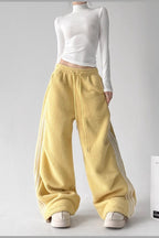 Sporty Plush Wide-Leg Striped Pants image 7