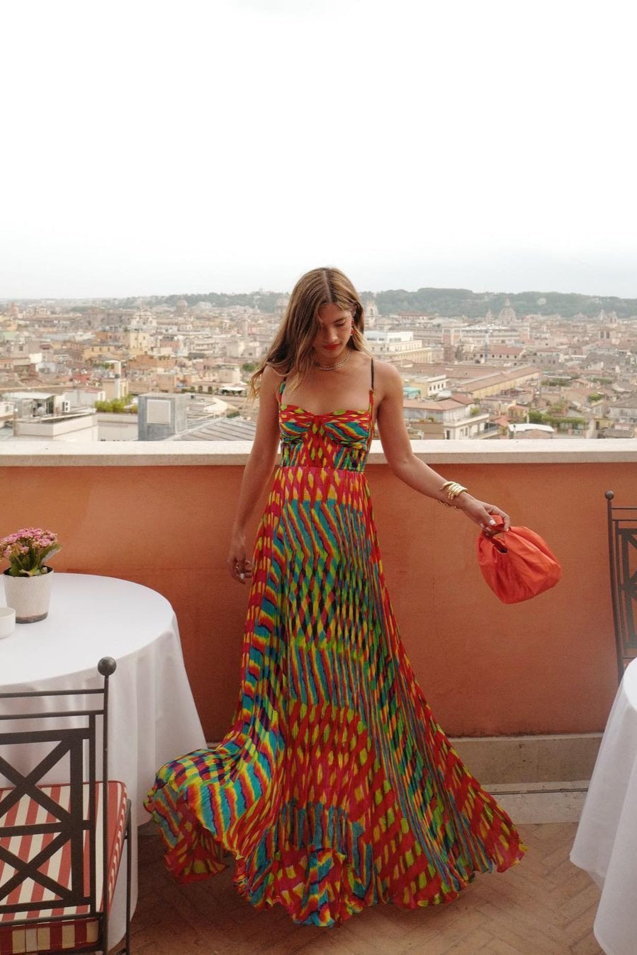 Printed Cami Vacation Maxi Boho Dress image 3