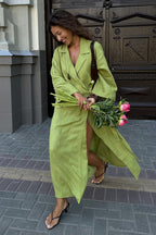 Long Sleeve Cotton Linen Shirt Coat image 6