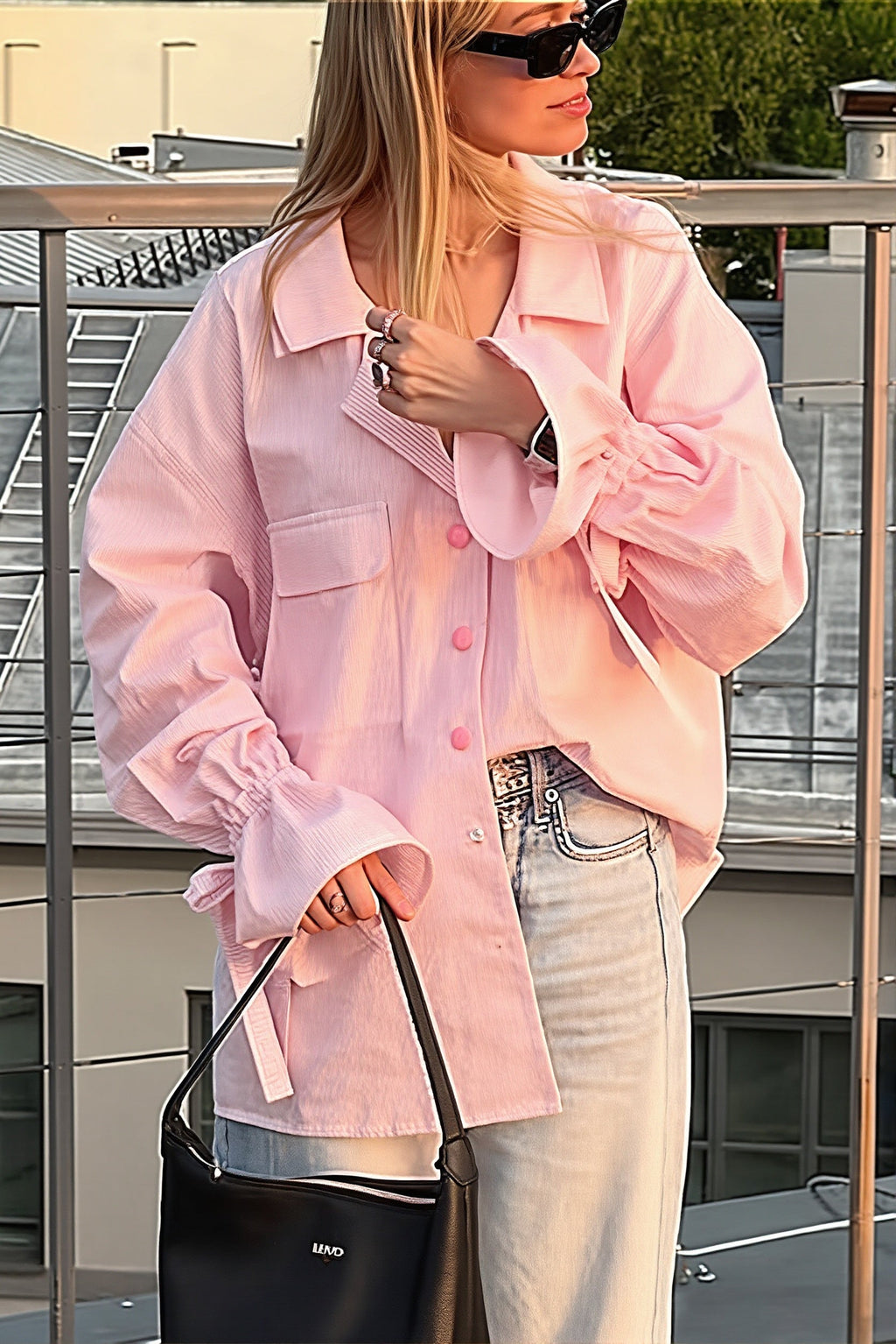Casual Striped Ruffle Sleeve Blouse image 5