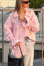 Casual Striped Ruffle Sleeve Blouse image 5