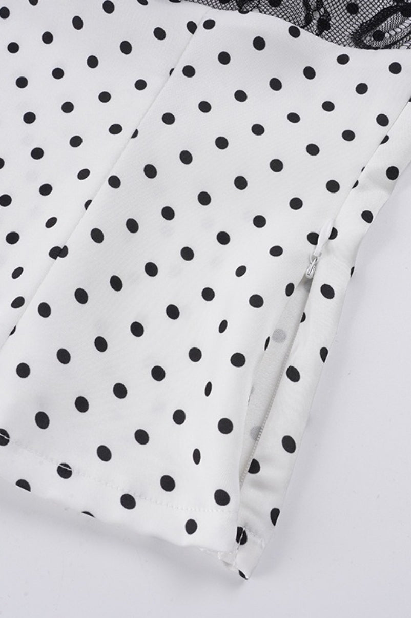 Satin Polka Dot Lace Cami Top image 7