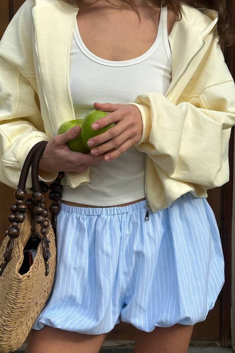 Elegant Striped Balloon Loose Shorts image 3