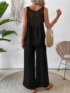 Camille Wide Leg Set detail view styled for Avrienne