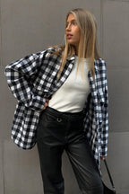 Plaid Striped Mid-Length Blouse image 16
