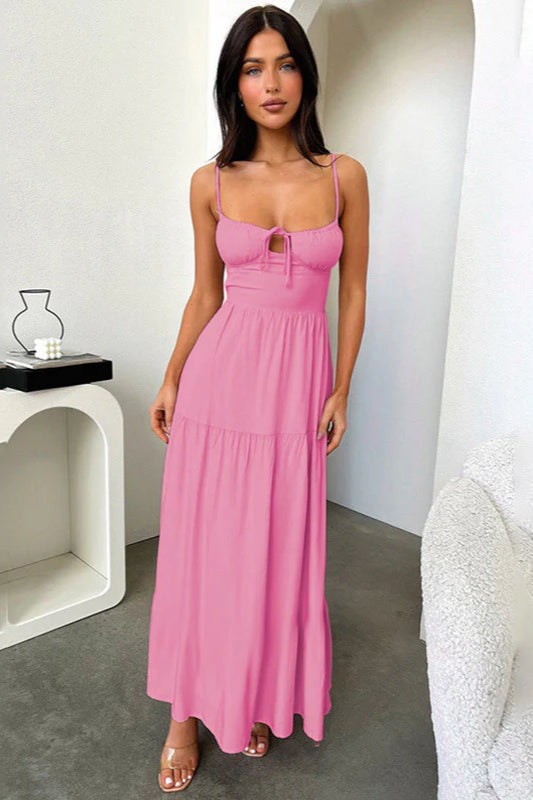 Backless Cami A-Line Dress with Waist Tie Party Dress image 14
