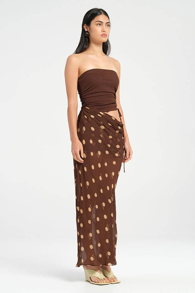 Sexy Strapless Polka Dot Patchwork Slim Maxi Dress image 7